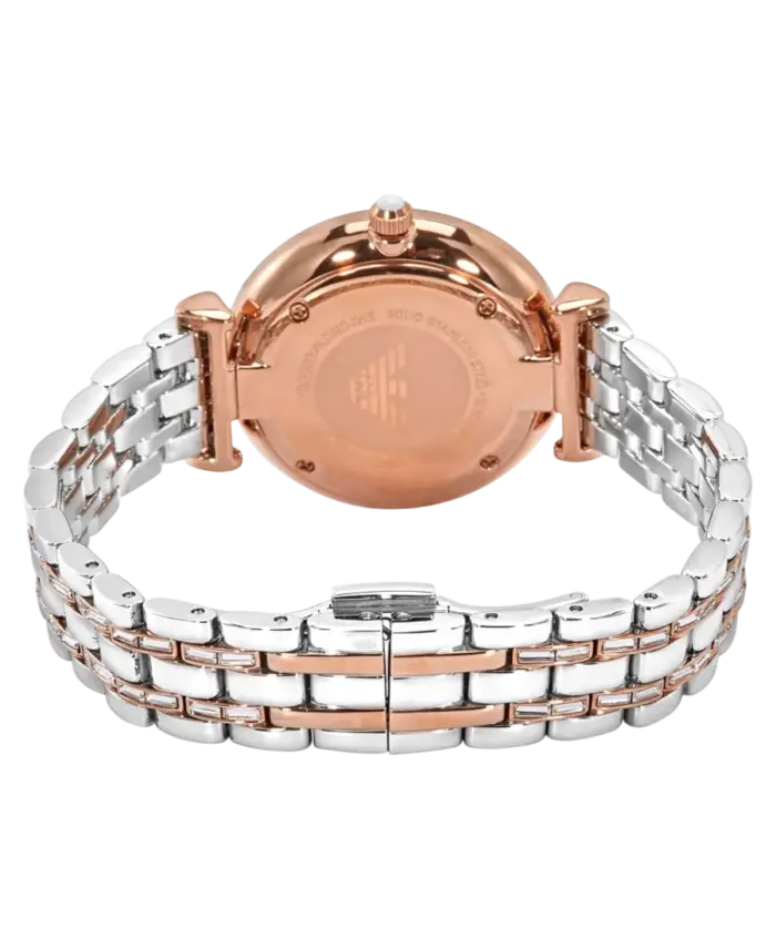 Emporio Armani Gianni T-Bar Silverfärgad/Roséguldstonat stål 28 mm - Bild 3