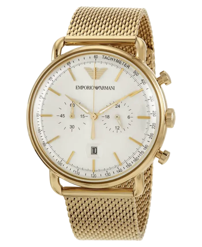 Emporio Armani Aviator Antikvit/Guldtonat stål 43 mm - Bild 2