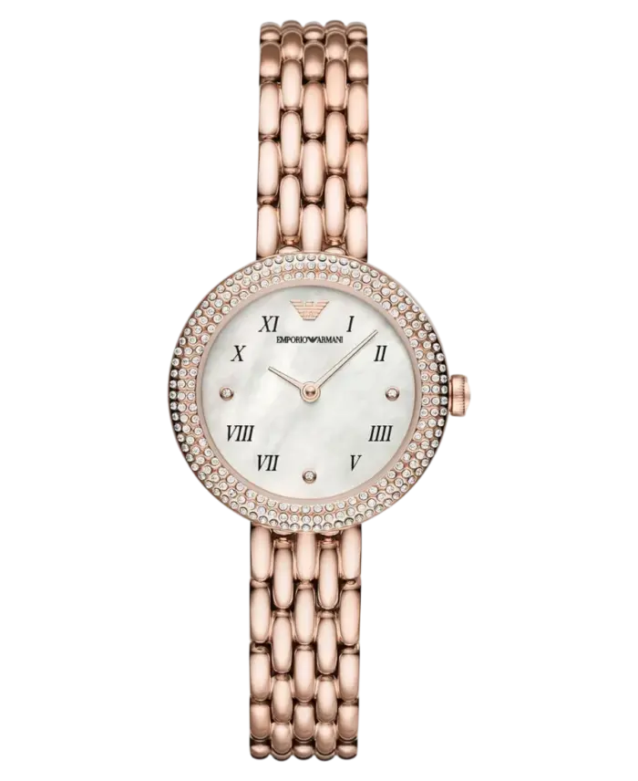 Emporio Armani Rosa Pärlemor/Roséguldstonat stål 30 mm - Bild 1
