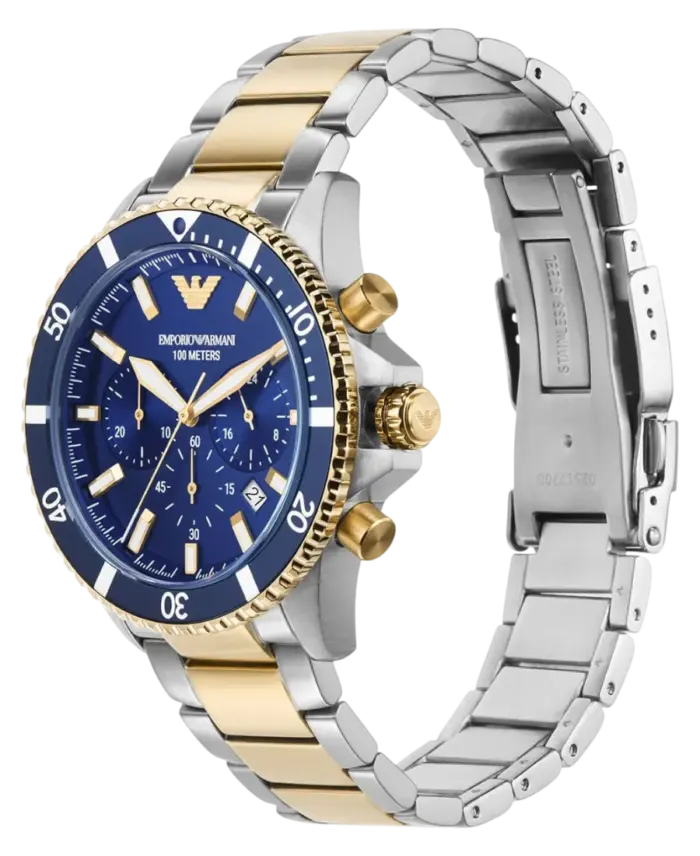 Emporio Armani World Explorer Kvarts Blå/Guldstål 43 mm - Bild 2