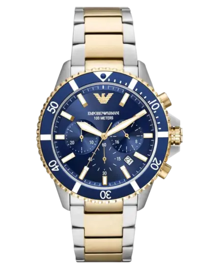 Emporio Armani World Explorer Kvarts Blå/Guldstål 43 mm