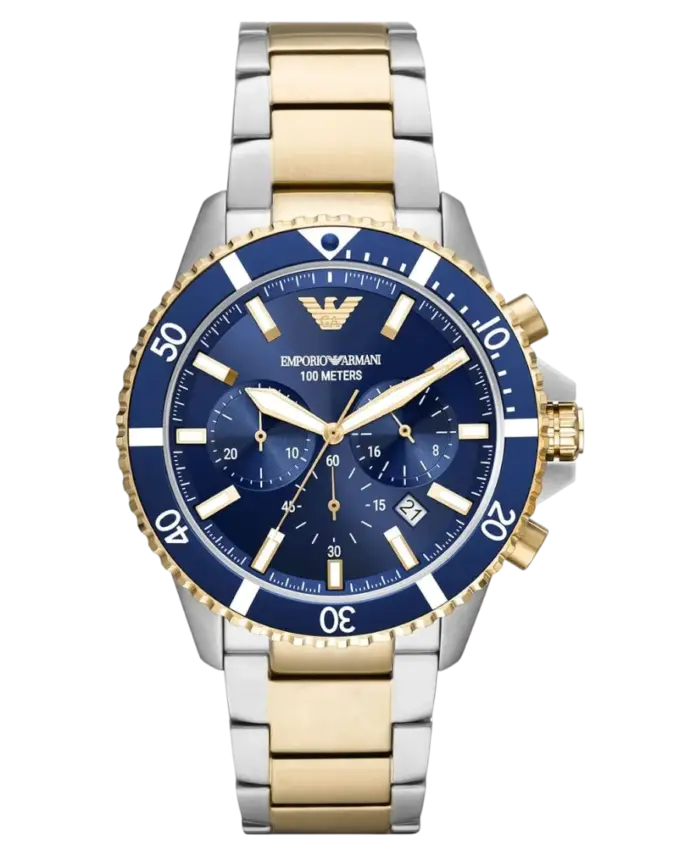 Emporio Armani World Explorer Kvarts Blå/Guldstål 43 mm - Bild 1
