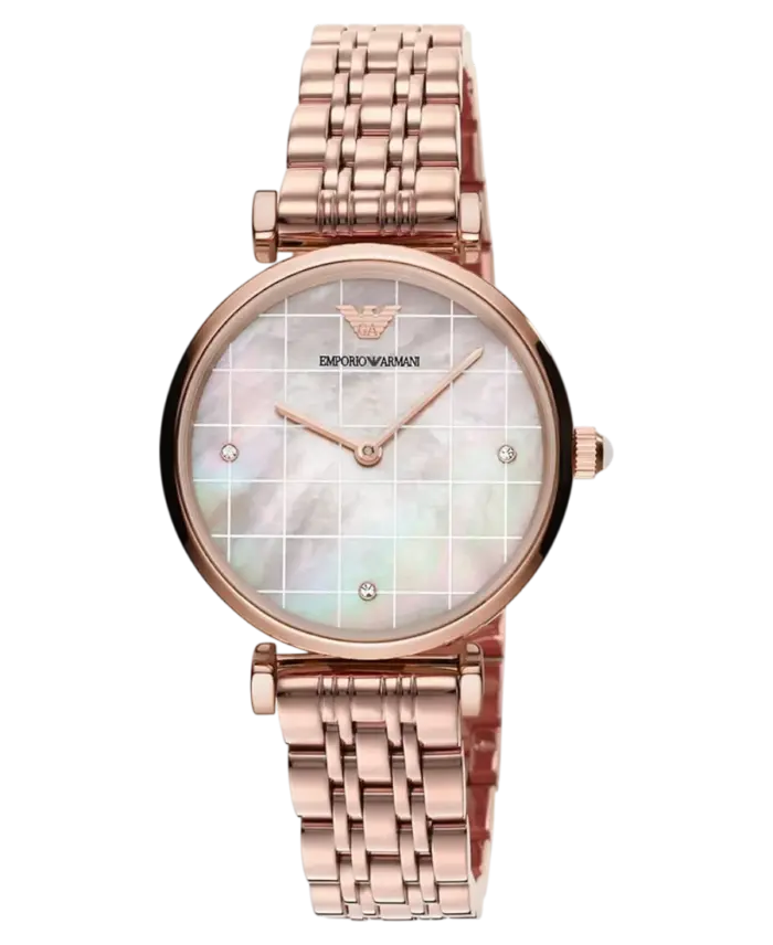Emporio Armani Gianni T-Bar Grå/Roséguldstonat stål 32 mm - Bild 2