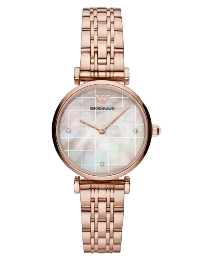Emporio Armani Gianni T-Bar Grå/Roséguldstonat stål 32 mm - Bild 1
