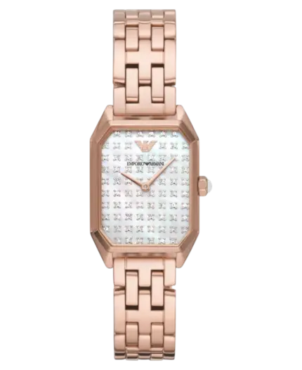 Emporio Armani Gioia Vit/Roséguldstonat stål 24 mm
