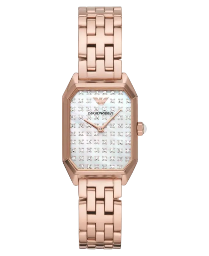 Emporio Armani Gioia Vit/Roséguldstonat stål 24 mm - Bild 1