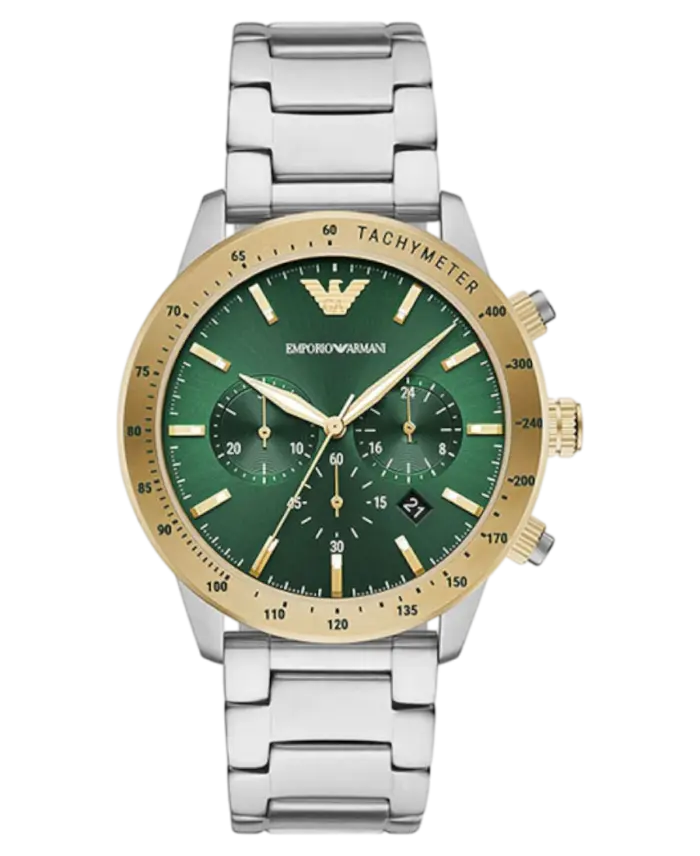 Emporio Armani Mario Chrono Kvarts Grön/Stål 43 mm - Bild 1