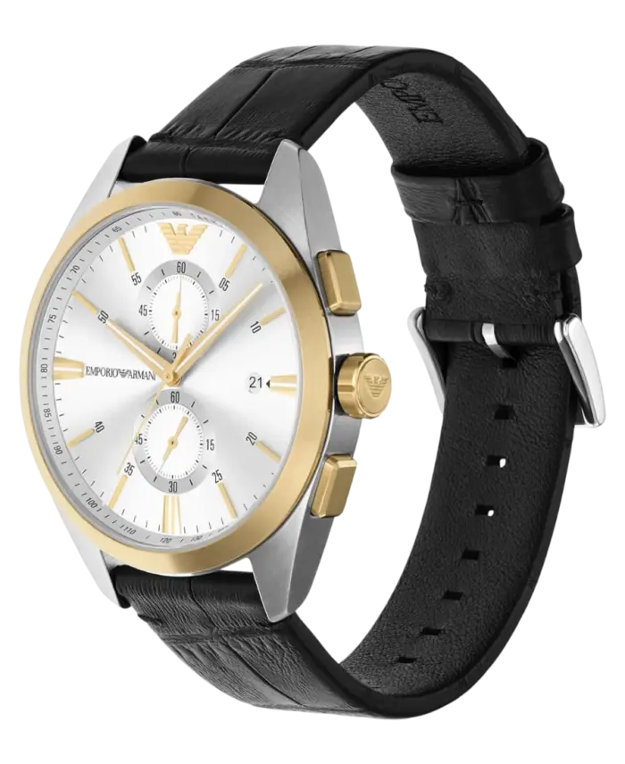 Emporio Armani Kvarts Silverfärgad/Läder 43 mm - Bild 2