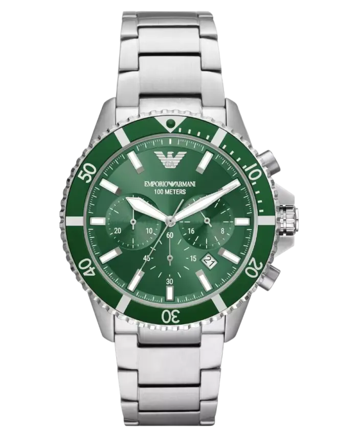 Emporio Armani World Explorer Kvarts Grön/Stål 43 mm - Bild 1