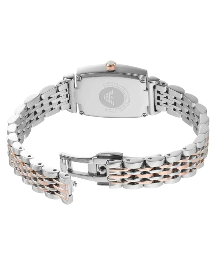 Emporio Armani Gianni T-Bar Vit/Roséguldstonat stål 26 mm - Bild 3