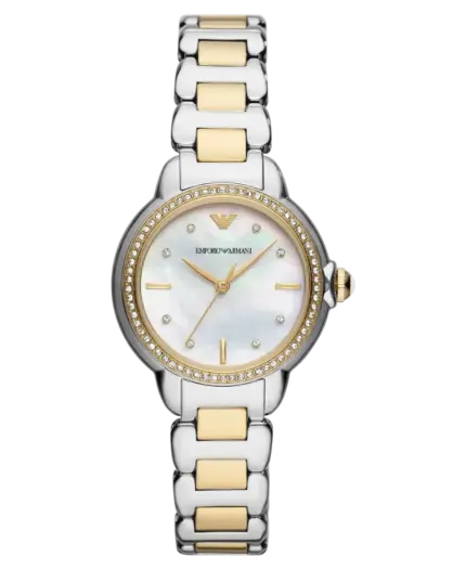 Emporio Armani Mia Vit/Guldtonat stål 32 mm