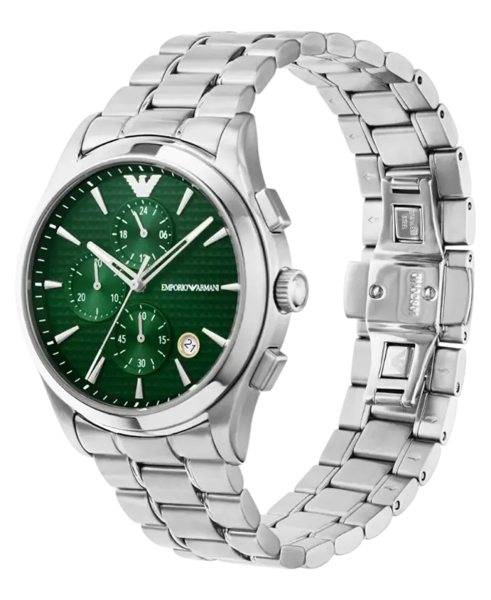 Emporio Armani Diver GMT Tvåfärgad/Stål Silver Sunray 42 mm - Bild 2