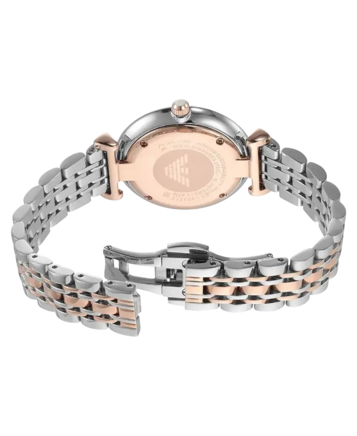 Emporio Armani Gianni T-Bar Silverfärgad/Roséguldstonat stål 32 mm - Bild 3