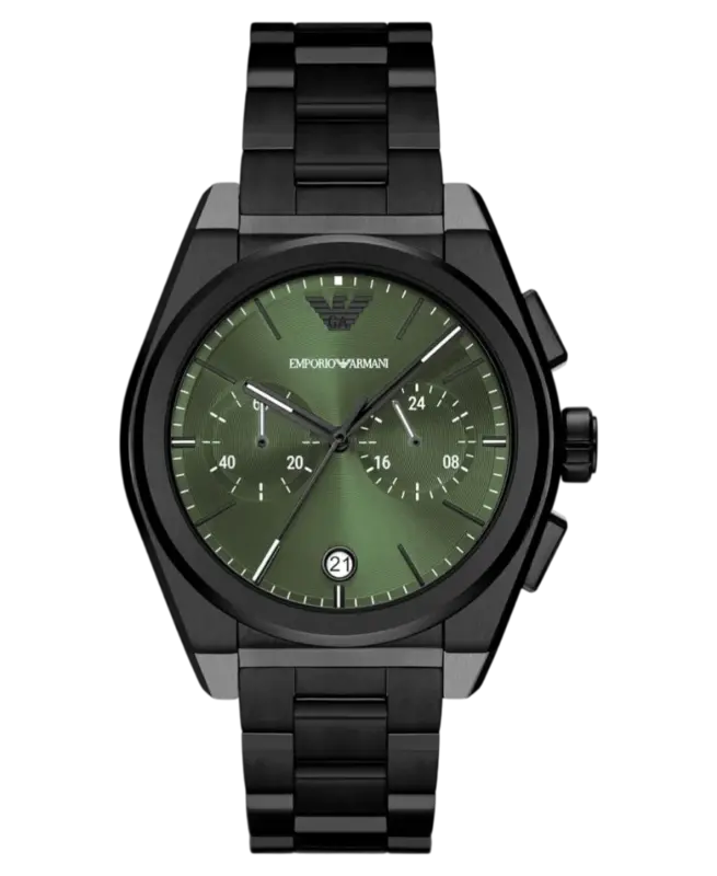 Emporio Armani Federico Grön/Stål 43 mm