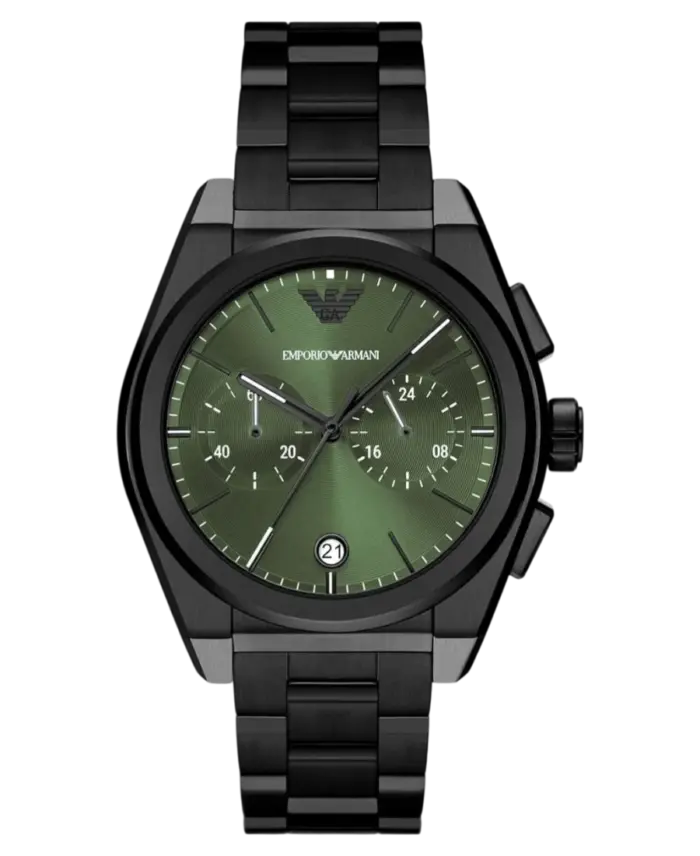 Emporio Armani Federico Grön/Stål 43 mm