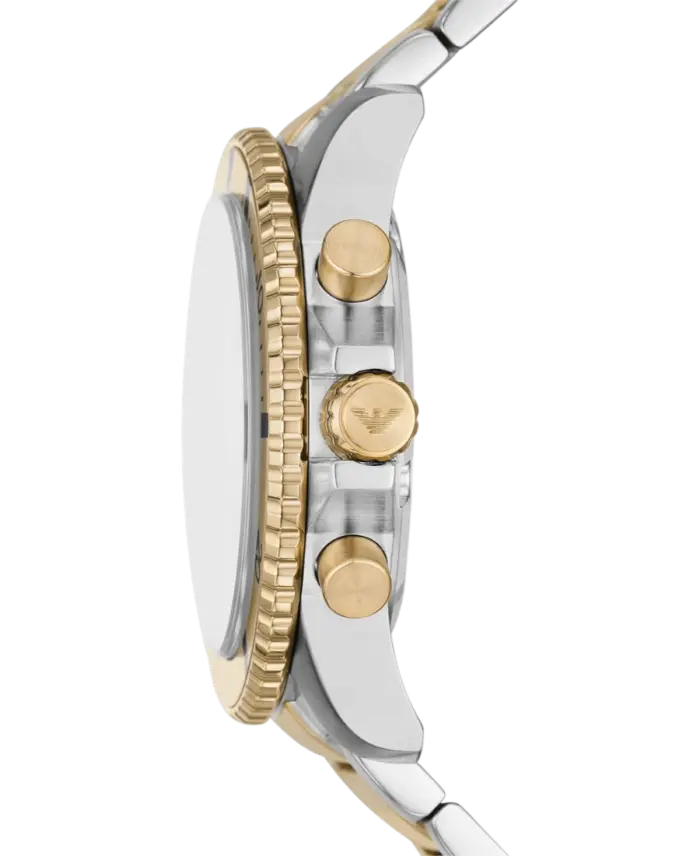 Emporio Armani Diver Beige/Gulguldtonat stål 43 mm - Bild 2