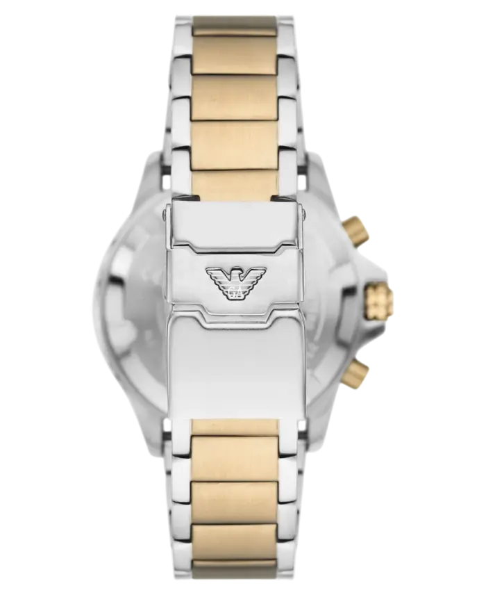 Emporio Armani Diver Beige/Gulguldtonat stål 43 mm - Bild 3