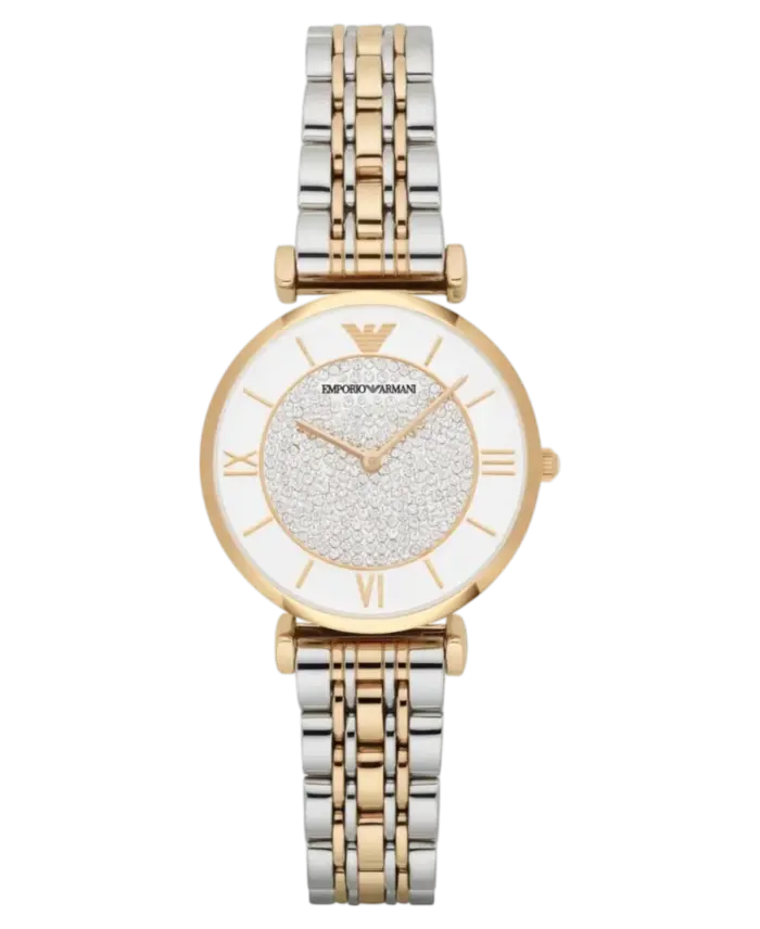 Emporio Armani Vit/Gulguldtonat stål 32 mm - Bild 1