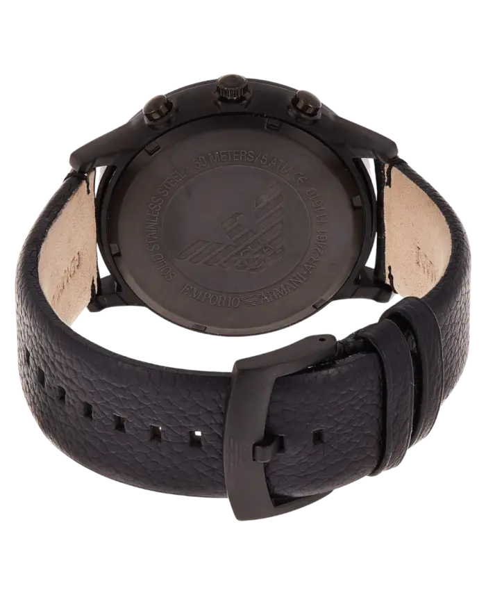 Emporio Armani Sportivo Kvarts Svart/Läder 46 mm - Bild 3