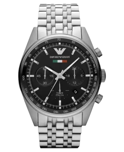 Emporio Armani Tazio Large Kvarts Svart/Stål 43 mm