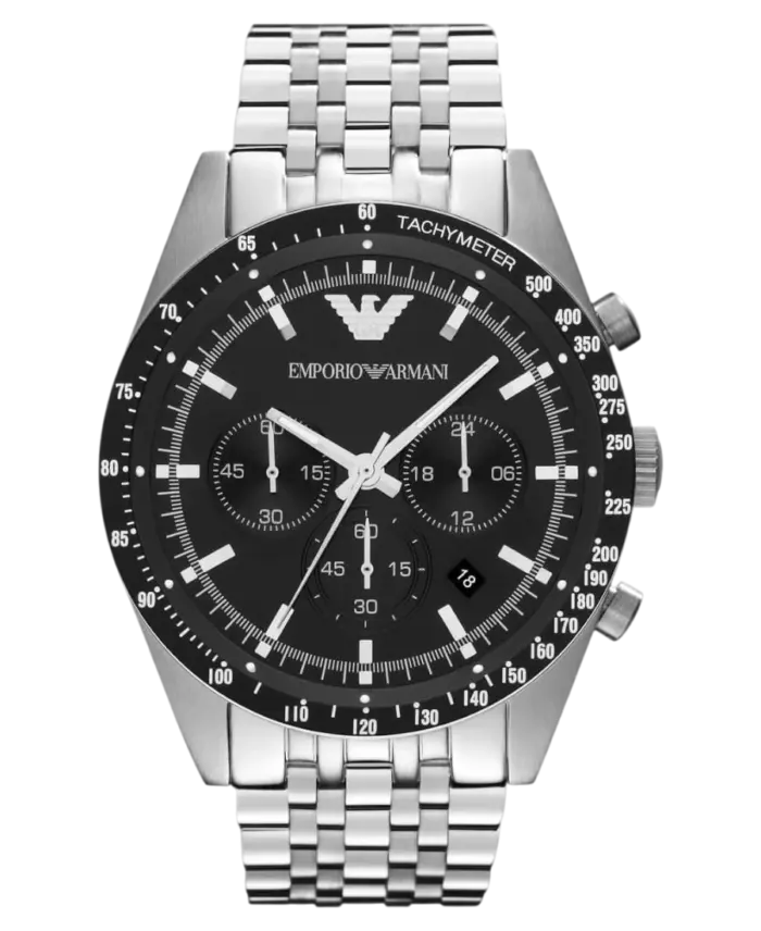 Emporio Armani Tazio Kronograf Svart/Stål 46 mm - Bild 1