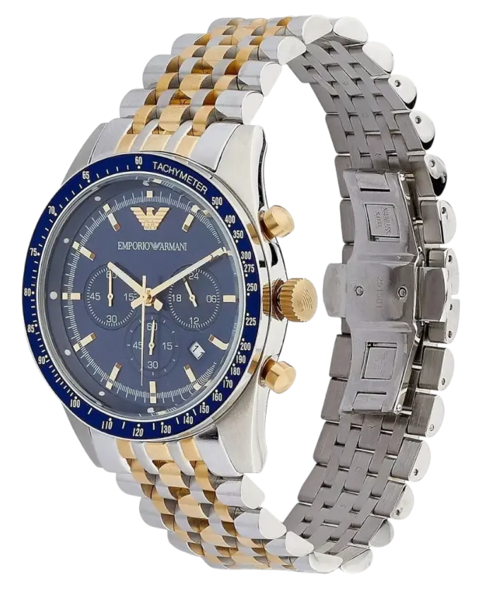 Emporio Armani Tazio Tvåfärgad/Blå 46 mm - Bild 2