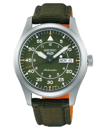Seiko 5 Automatisk Grön/Kanvas 40 mm