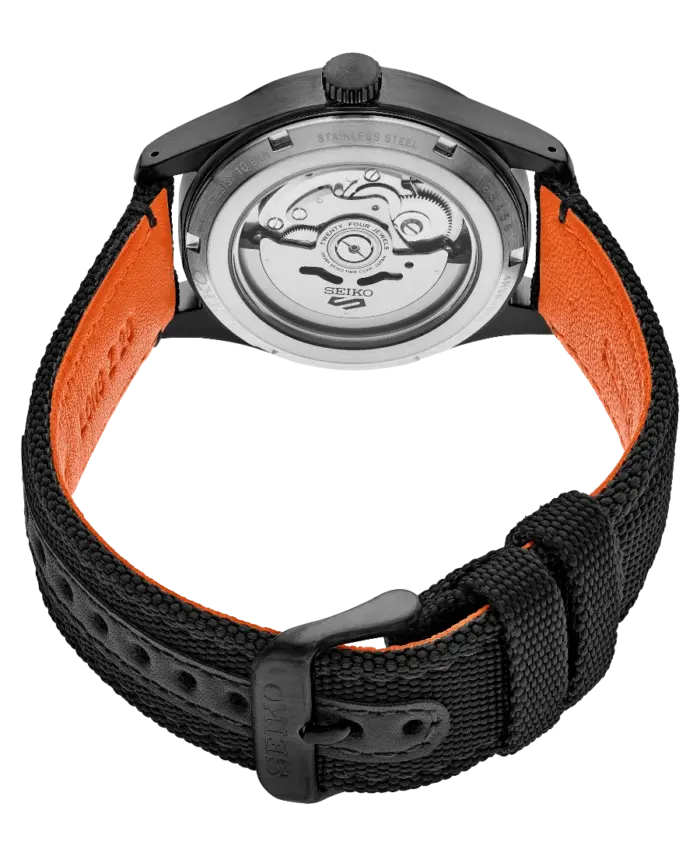 Seiko 5 Automatisk Svart/Läder 39.4 mm - Bild 3