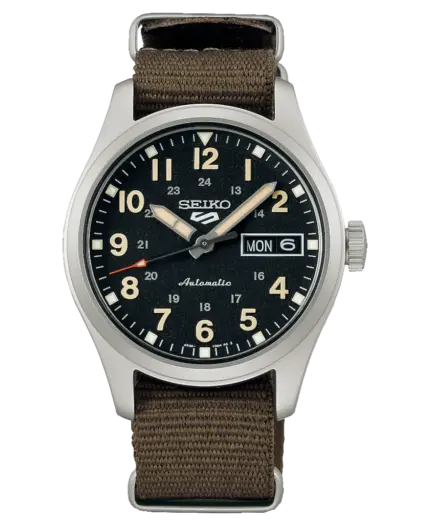 Seiko 5 Sports Automatisk Svart/Textil 36 mm