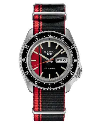 Seiko 5 Sports Automatisk Röd/Svart Nylon 42.5 mm