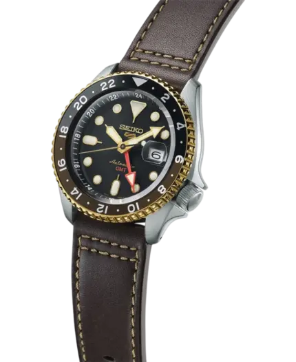 SEIKO 5 Sports Automatisk Svart/Läder 42.5 mm SSKO36K1