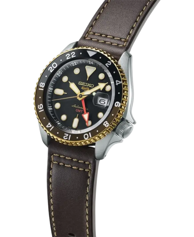 SEIKO 5 Sports Automatisk Svart/Läder 42.5 mm SSKO36K1