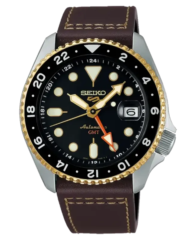 SEIKO 5 Sports Automatisk Svart/Läder 42.5 mm SSKO36K1