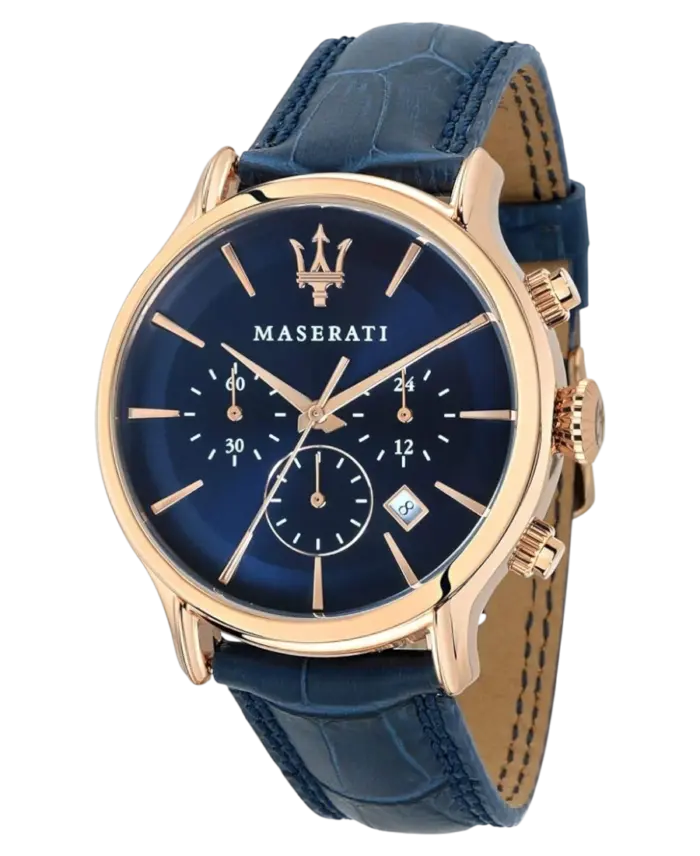 Maserati herrklocka Epoca Blå/Läder 42 mm R8871618007