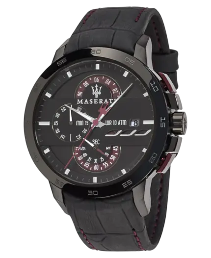 Maserati herrklocka Chronograph Svart/Läder 45 mm R8871619003