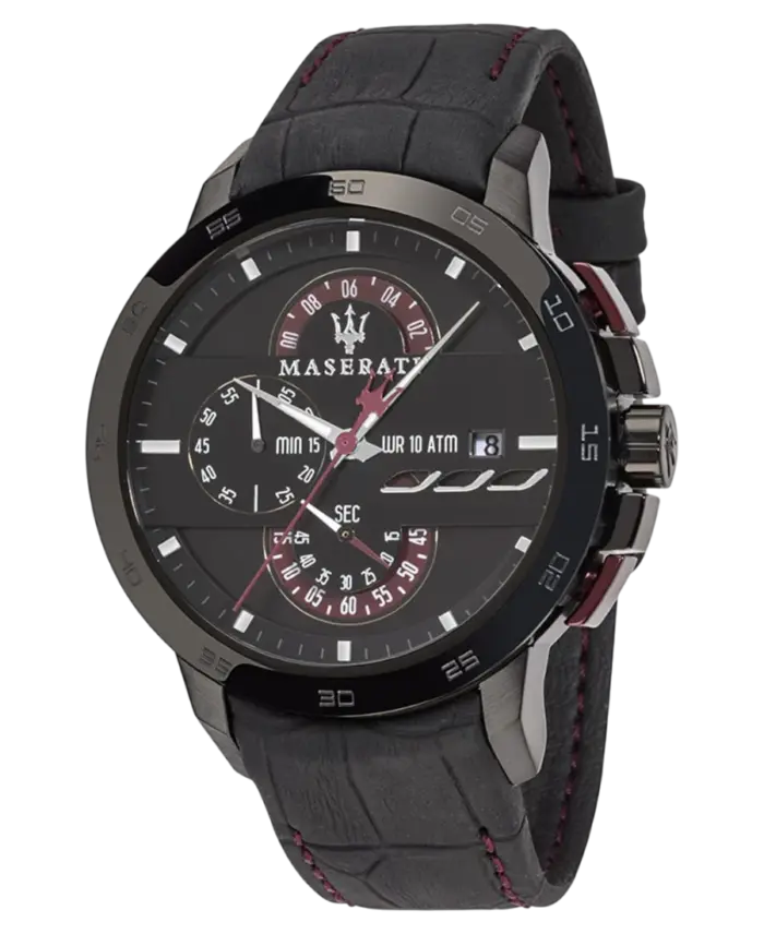 Maserati herrklocka Chronograph Svart/Läder 45 mm R8871619003