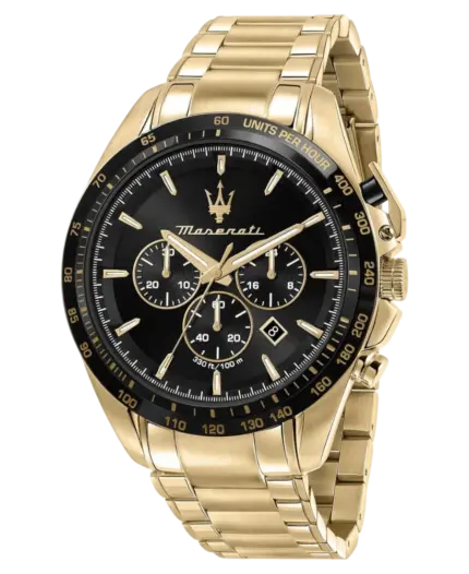 Maserati herrklocka Traguardo Svart/Guld 45 mm R8873612041