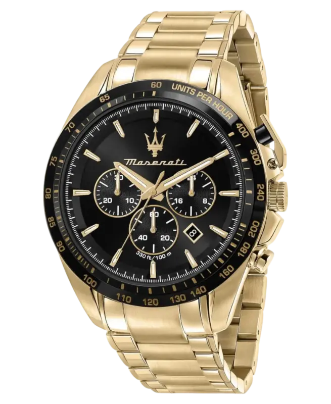 Maserati herrklocka Traguardo Svart/Guld 45 mm R8873612041