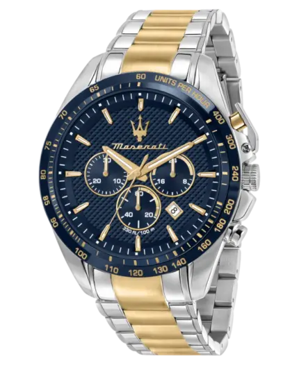 Maserati herrklocka Traguardo Blå/Stål-Guld 45 mm R8873612046