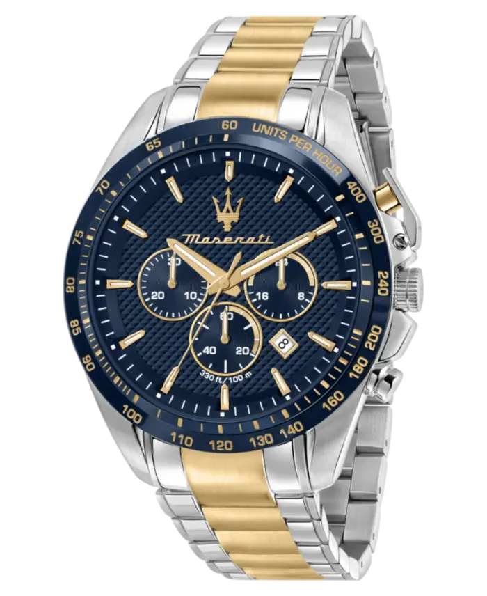 Maserati herrklocka Traguardo Blå/Stål-Guld 45 mm R8873612046