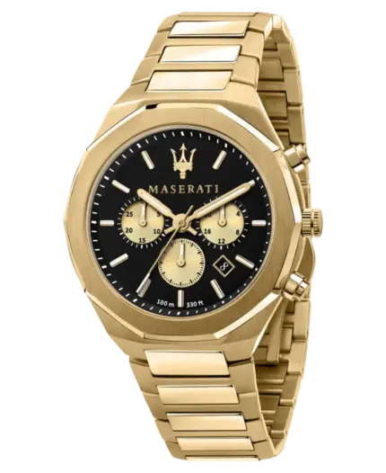 Maserati herrklocka Sfida Svart/Gulguld 45 mm R8873642001