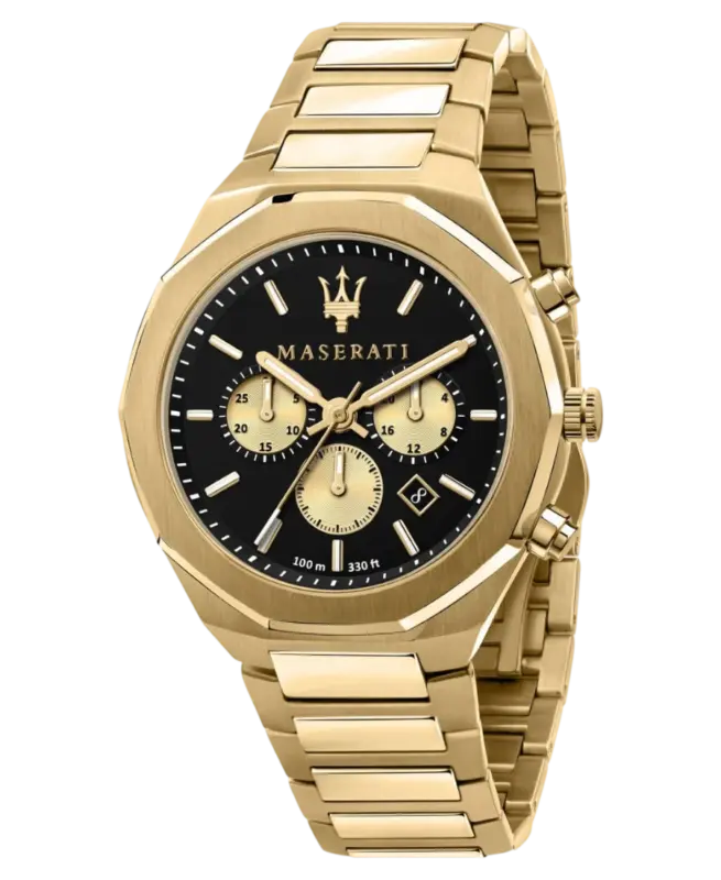 Maserati herrklocka Sfida Svart/Gulguld 45 mm R8873642001