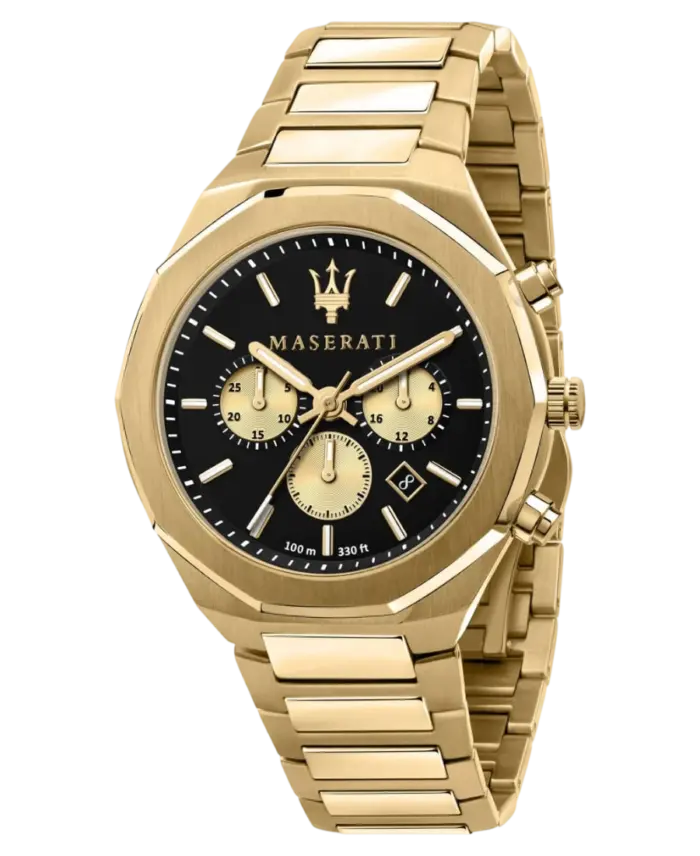 Maserati herrklocka Sfida Svart/Gulguld 45 mm R8873642001