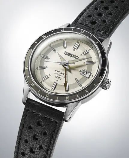 Seiko Presage Automatisk GMT Silverfärgad/Läder 40.8 mm ssk011j1