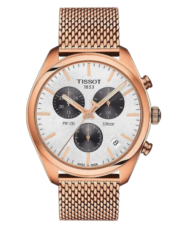 Tissot PR 100 Kronograf Roséguld/Silver 41 mm T101.417.33.031.01