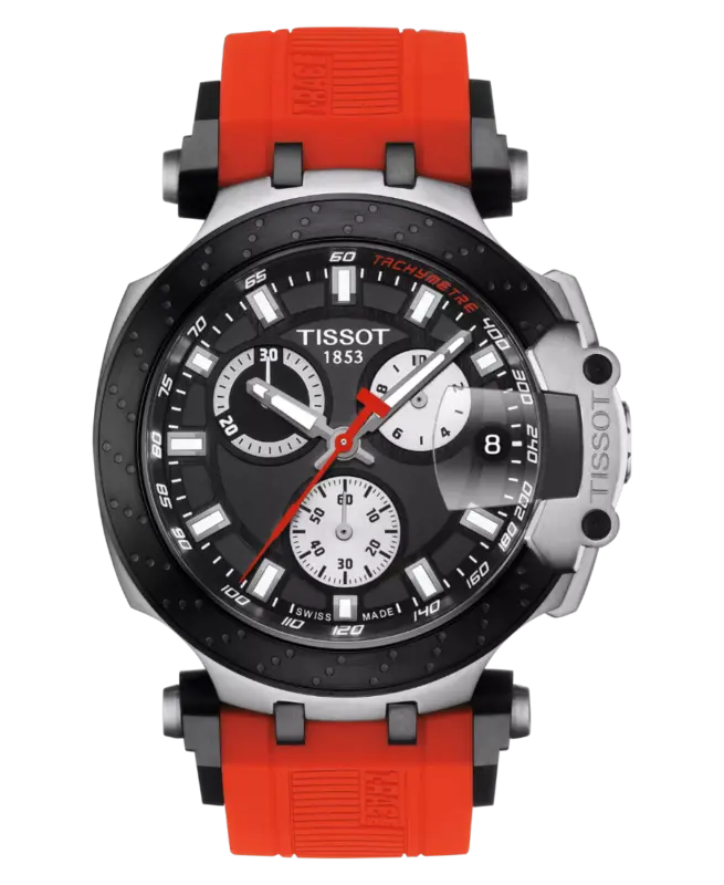 Tissot T-Race Kronograf Svart/Röd Gummi 43 mm T115.417.27.051.00