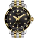 Tissot Seastar 1000 Automatisk Svart/Gulguldtonat stål 43 mm