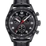 Tissot PRS 516 Chronograph Svart/Läder 45 mm