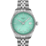 Tissot Ballade 34 mm Swiss Quartz Damklocka – Grön urtavla & grå stållänk