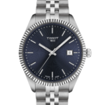 Tissot Ballade 40 mm Swiss Quartz Herrklocka – Blå urtavla & grå stållänk